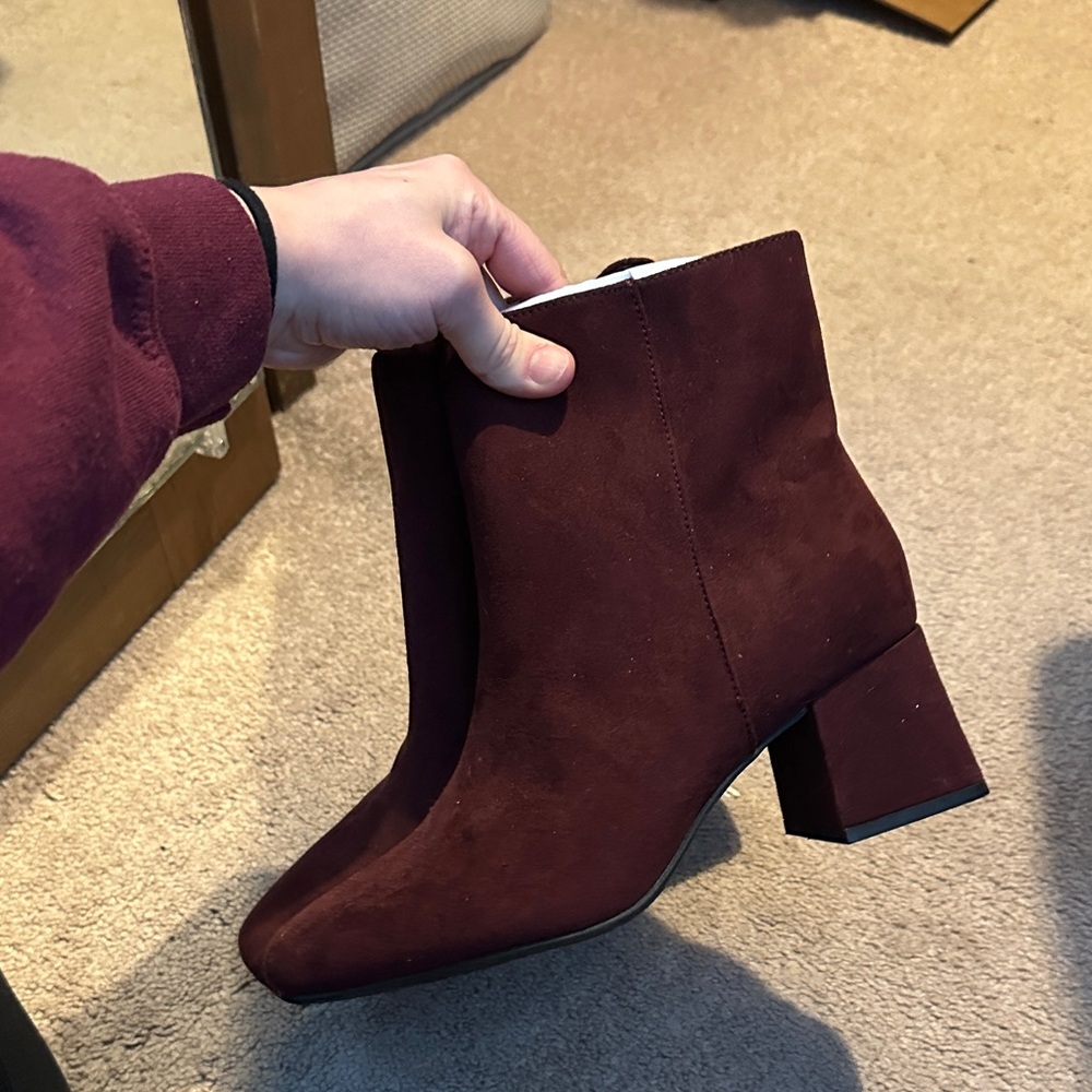 Burgundy Ankle Boots - Picture 3 of 4
